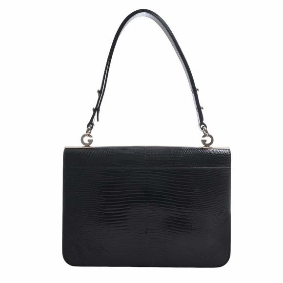 Gucci Leather Embossed Double Handbag Black - Picture 2 of 9